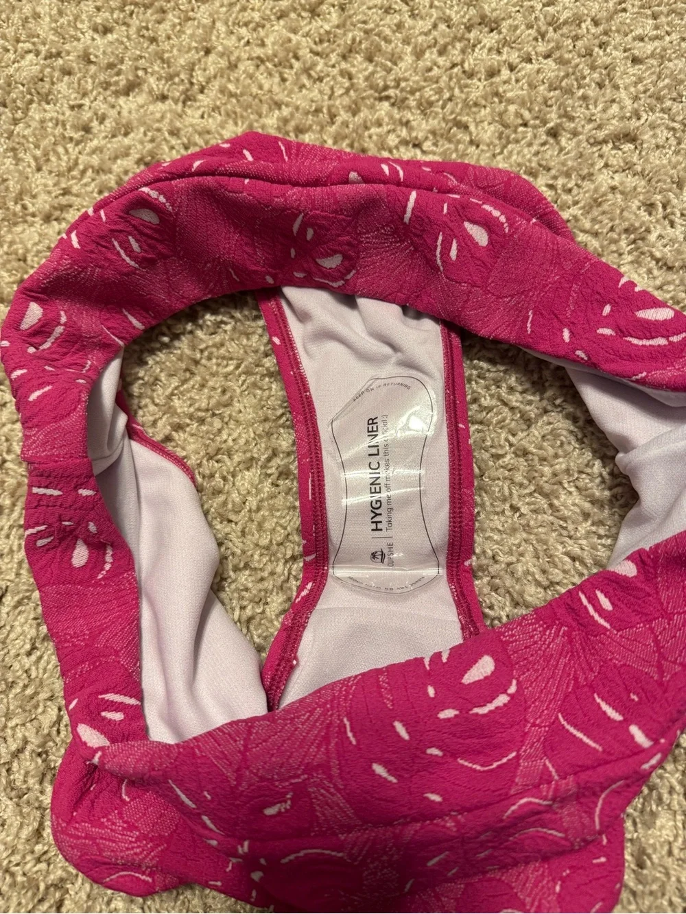 Fuchsia Textured Two-Piece Bikini Set Size Large Cupshe NWT